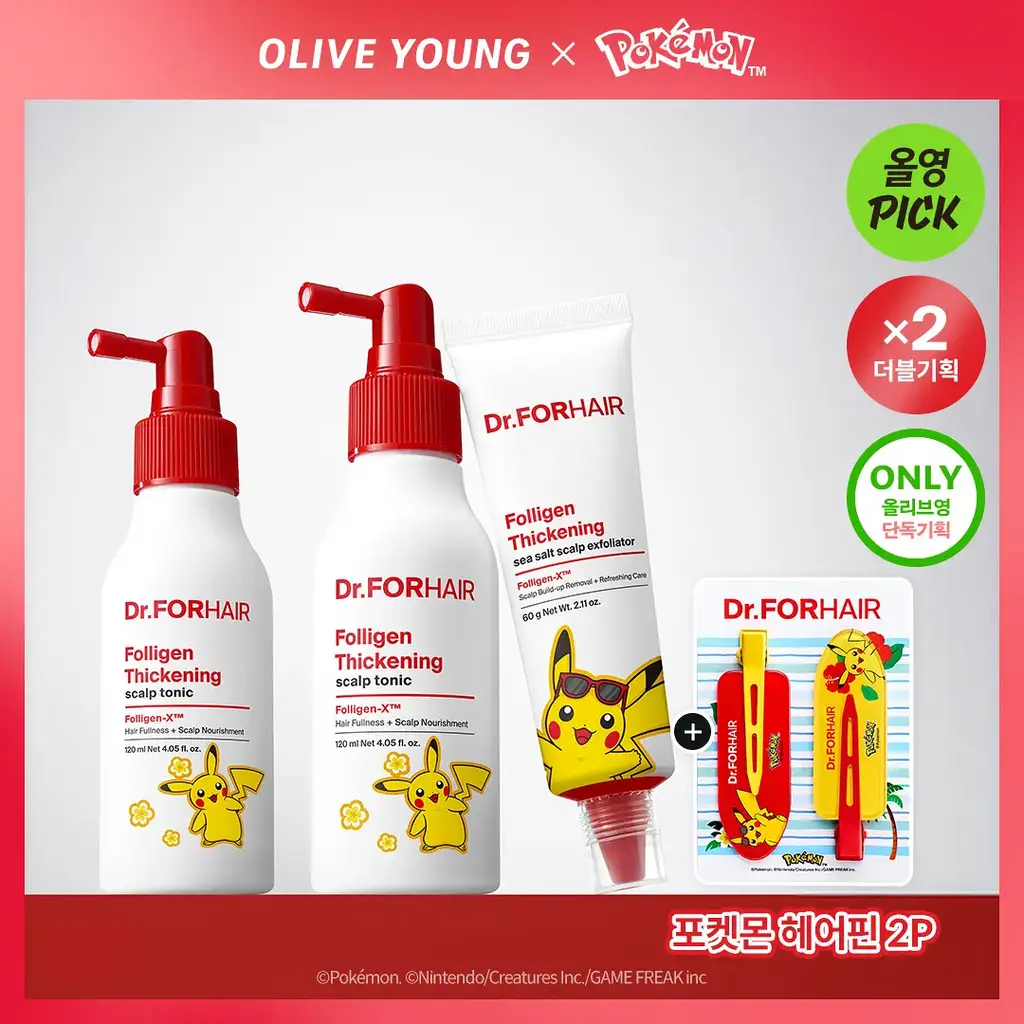 [포켓몬 에디션] 닥터포헤어 모발 볼륨강화 두피토닉 120ml+120ml 더블기획 탈모토닉